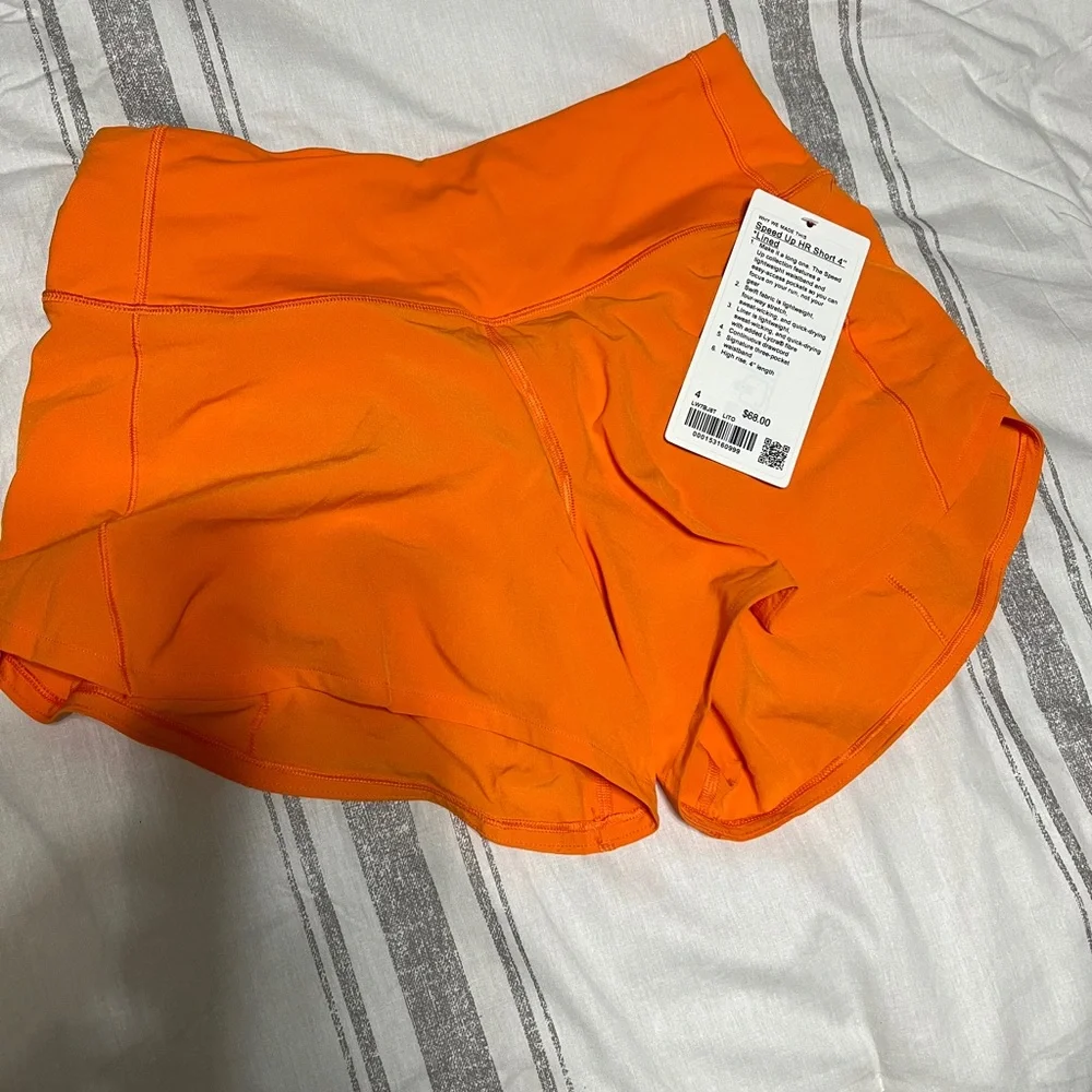 Lululemon Orange Athletic Shorts - Picture 2 of 2